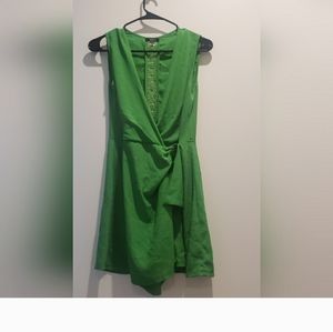 Green split dress